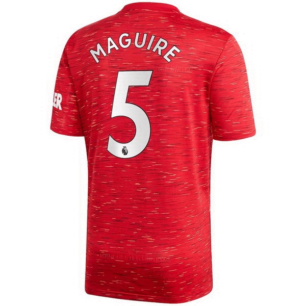 Camiseta Manchester United NO.5 Maguire Primera Equipación 2020-2021 Rojo